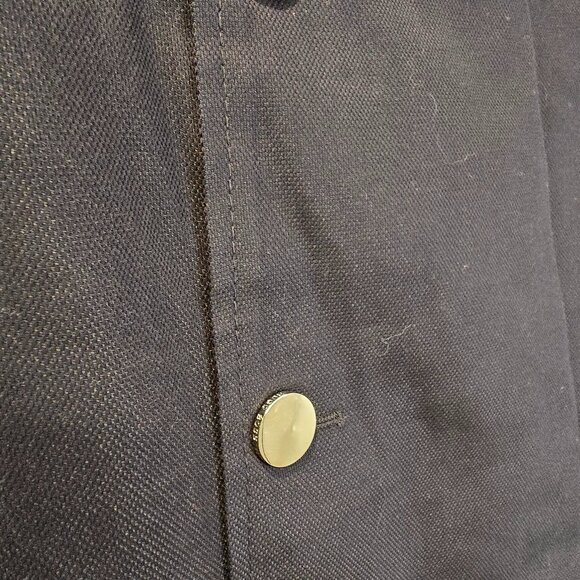 Hugo Boss Skirt Navy Size 12 Short Lined Pockets Zip With Button Accents - Picture 2 of 10